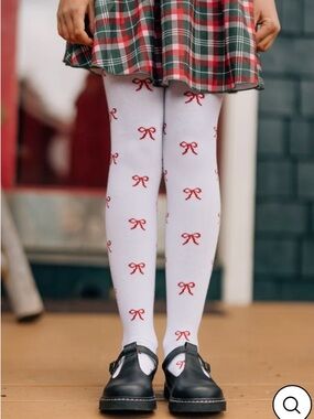 NEW Little Stocking Co Red Bow Tights 🎀